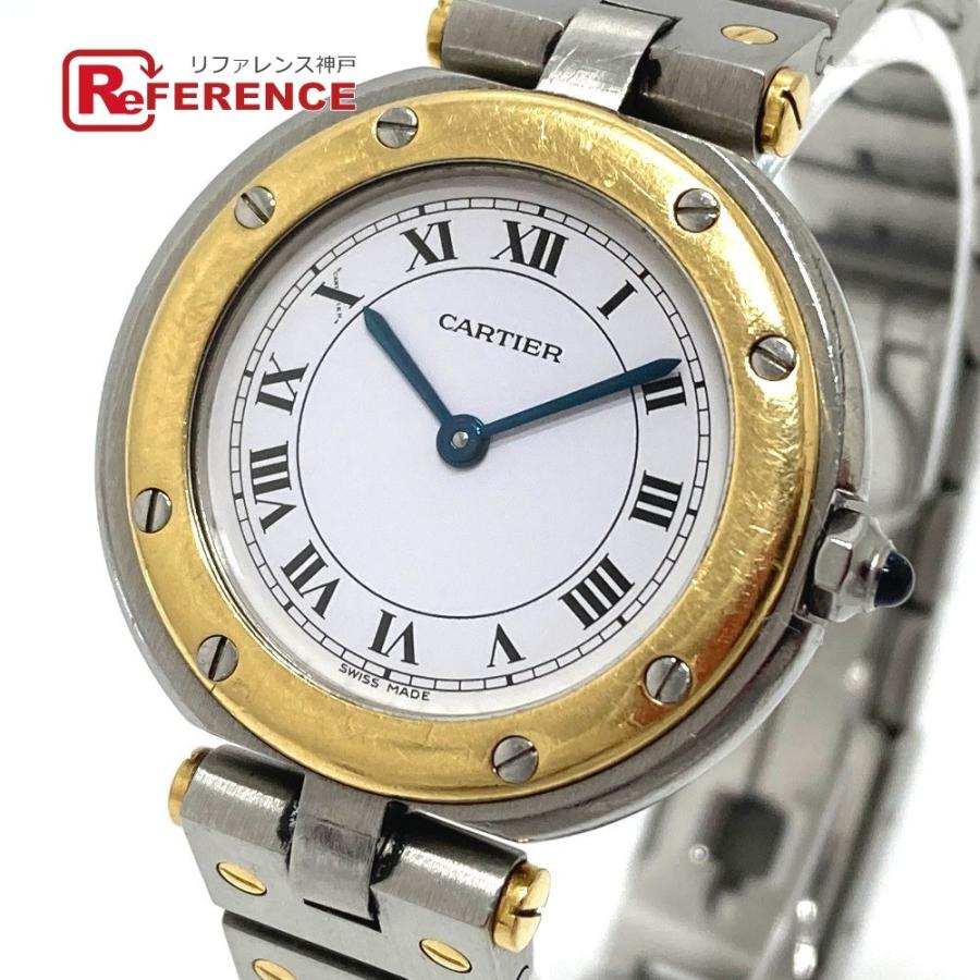 CARTIER カルティエ サントスラウンドSM クォーツ 腕時計 SS/YG