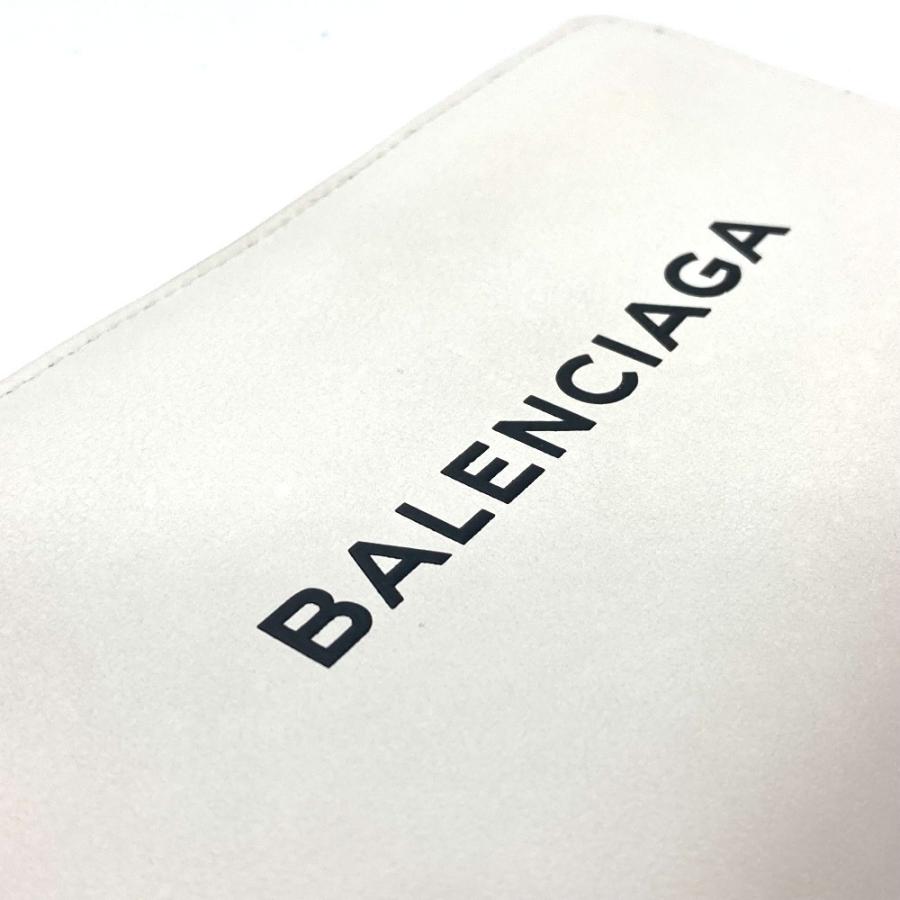 BALENCIAGA バレンシアガ 490625 ロゴ エブリデイ EVERYDAY ラウンドファスナー 長財布 レザー ホワイト ユニセックス【中古】 | BALENCIAGA | 02