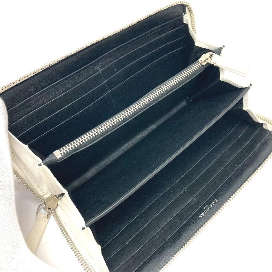 BALENCIAGA バレンシアガ 490625 ロゴ エブリデイ EVERYDAY ラウンドファスナー 長財布 レザー ホワイト ユニセックス【中古】 | BALENCIAGA | 06