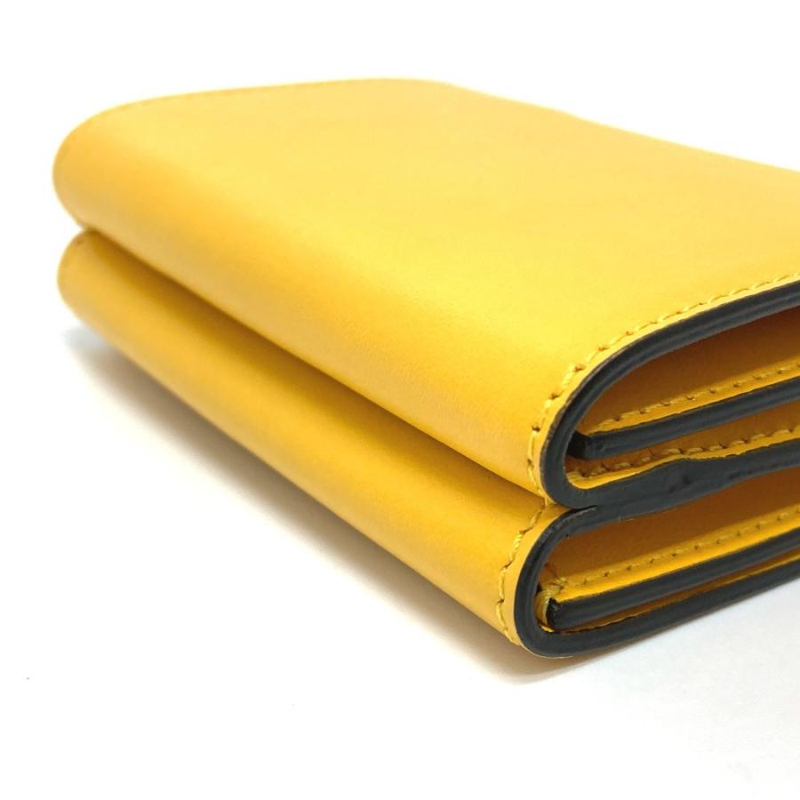 新品同様 FENDI フェンディ 8M0395 マイクロ トリフォード コンパクトウォレット 3つ折り財布 レザー イエロー レディース【中古】 | FENDI | 06