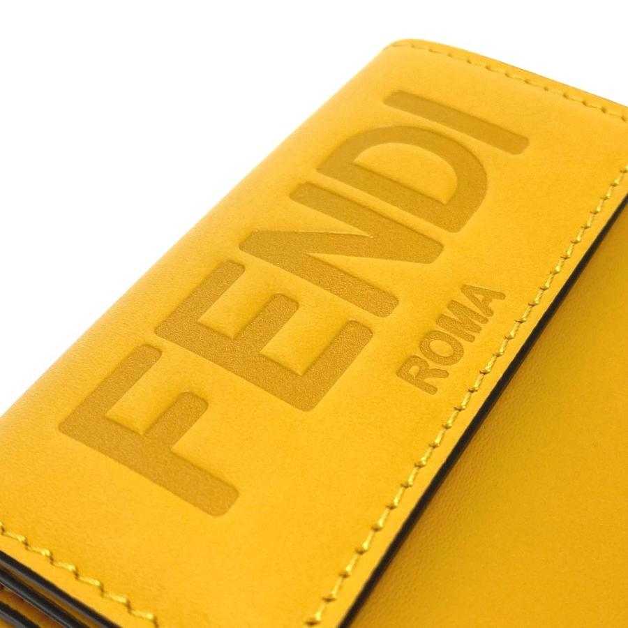 新品同様 FENDI フェンディ 8M0395 マイクロ トリフォード コンパクトウォレット 3つ折り財布 レザー イエロー レディース【中古】 | FENDI | 08
