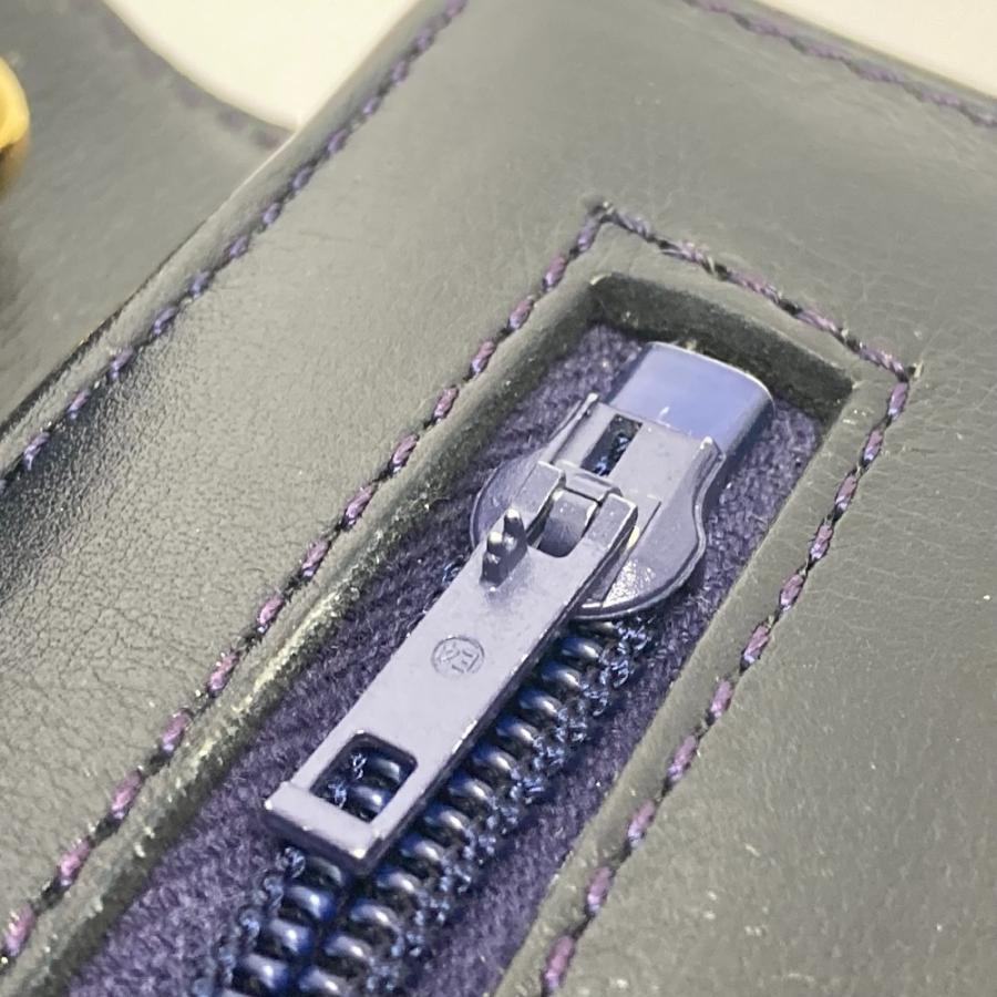 Christian Dior クリスチャンディオール トロッター ヴィンテージ ハンドバッグ ショルダーバッグ レザー ネイビー レディース【中古】 |  | 08