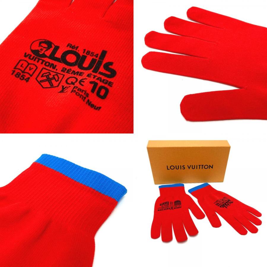 新品同様 LOUIS VUITTON ルイヴィトン MP2336 ゴン アールジービー  グローブ ファッション小物 手袋 ナイロン レッド メンズ【中古】 | LOUIS VUITTON | 09