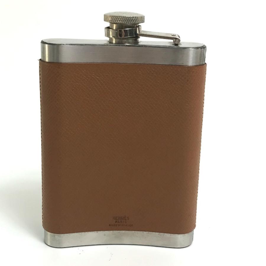 HERMES（エルメス） ウイスキーボトル スキットル 水筒 SS×レザー