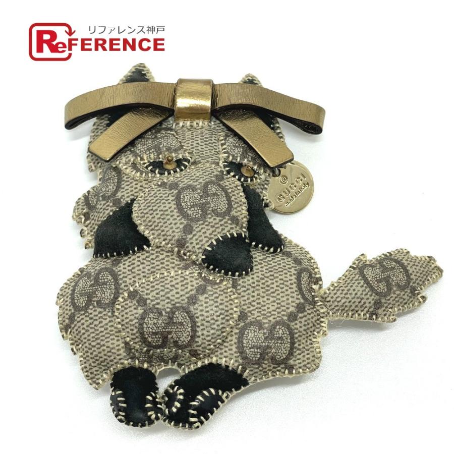 GUCCI グッチ キツネ グッチョリ キーホルダー チャーム GGスプリームキャンバス ベージュ レディース【中古】 | GUCCI