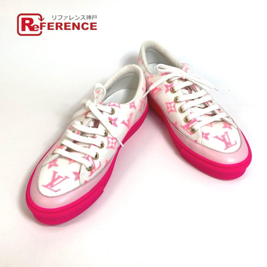 LOUIS VUITTON ルイヴィトン モノグラム ステラー ライン テクニカルファブリック ローカット ホワイト×ピンク レディース【中古】未使用 | LOUIS VUITTON