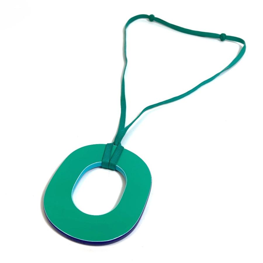 HERMES エルメス イスムピグマンGM ウッド ペンダント ネックレス ラッカー キュラソー/パルム/ブルー レディース【中古】 | HERMES | 01