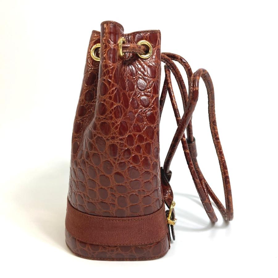 Salvatore Ferragamo サルヴァトーレフェラガモ AQ-215676 ヴァラ 型押し リュックサック レザー ブラウン レディース【中古】 |  | 02