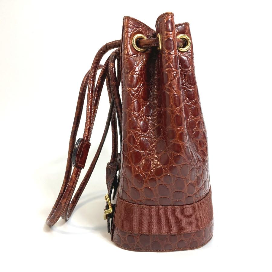 Salvatore Ferragamo サルヴァトーレフェラガモ AQ-215676 ヴァラ 型押し リュックサック レザー ブラウン レディース【中古】 |  | 03