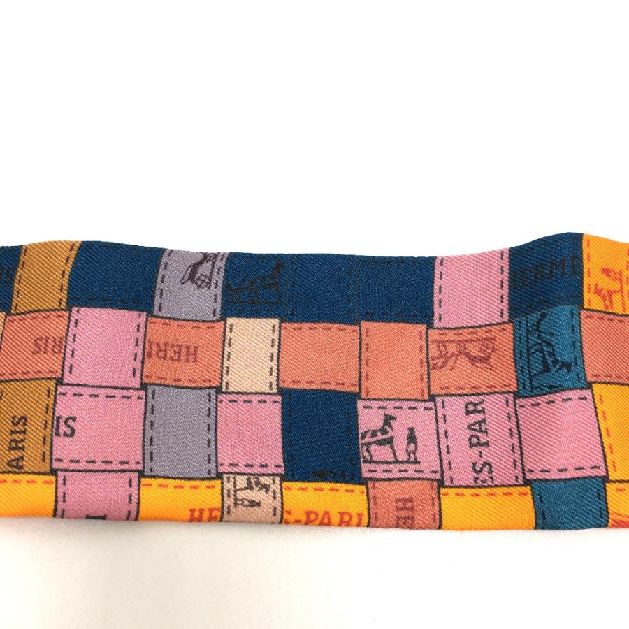 HERMES エルメス チェック/総柄 ボルデュック ツイリー スカーフ シルク マルチカラー レディース【中古】新品同様 | HERMES | 03