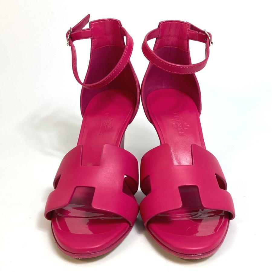 エルメス レジェンド レザー ウェッジソール サンダル ピンク HERMES エルメス Hロゴ レジェンド ウェッジソール サンダル レザー