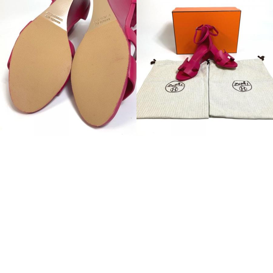 HERMES エルメス Hロゴ レジェンド ウェッジソール サンダル レザー