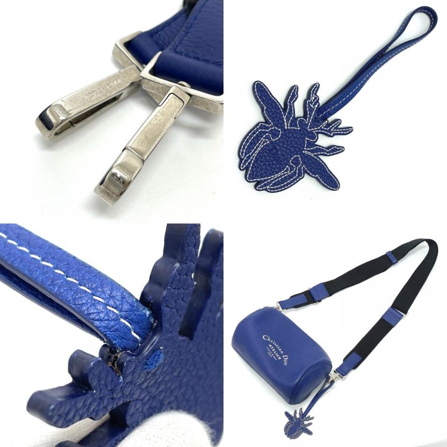 Dior ディオール アトリエ ローラーバッグ 筒型 斜め掛け ショルダーバッグ レザー ブルー メンズ【中古】 |  | 09