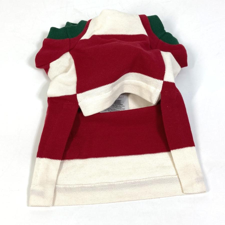 GUCCI グッチ 695744 GG ストロベリー パッチ付き ビッグストライプ ペット Tシャツ ドッグウェア コットン レッド【中古】新品同様 | GUCCI | 02