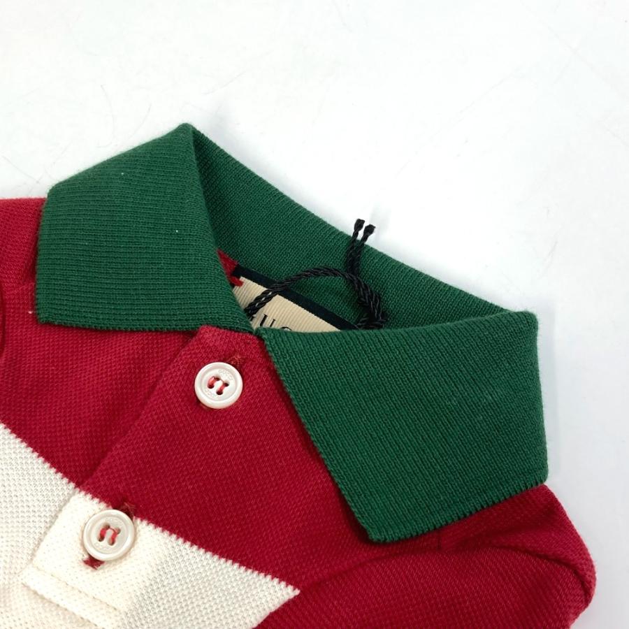 GUCCI グッチ 695744 GG ストロベリー パッチ付き ビッグストライプ ペット Tシャツ ドッグウェア コットン レッド【中古】新品同様 | GUCCI | 03