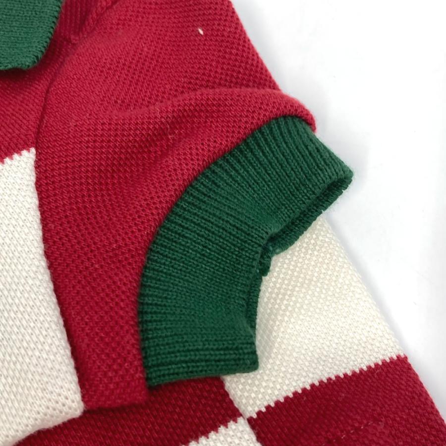 GUCCI グッチ 695744 GG ストロベリー パッチ付き ビッグストライプ ペット Tシャツ ドッグウェア コットン レッド【中古】新品同様 | GUCCI | 05