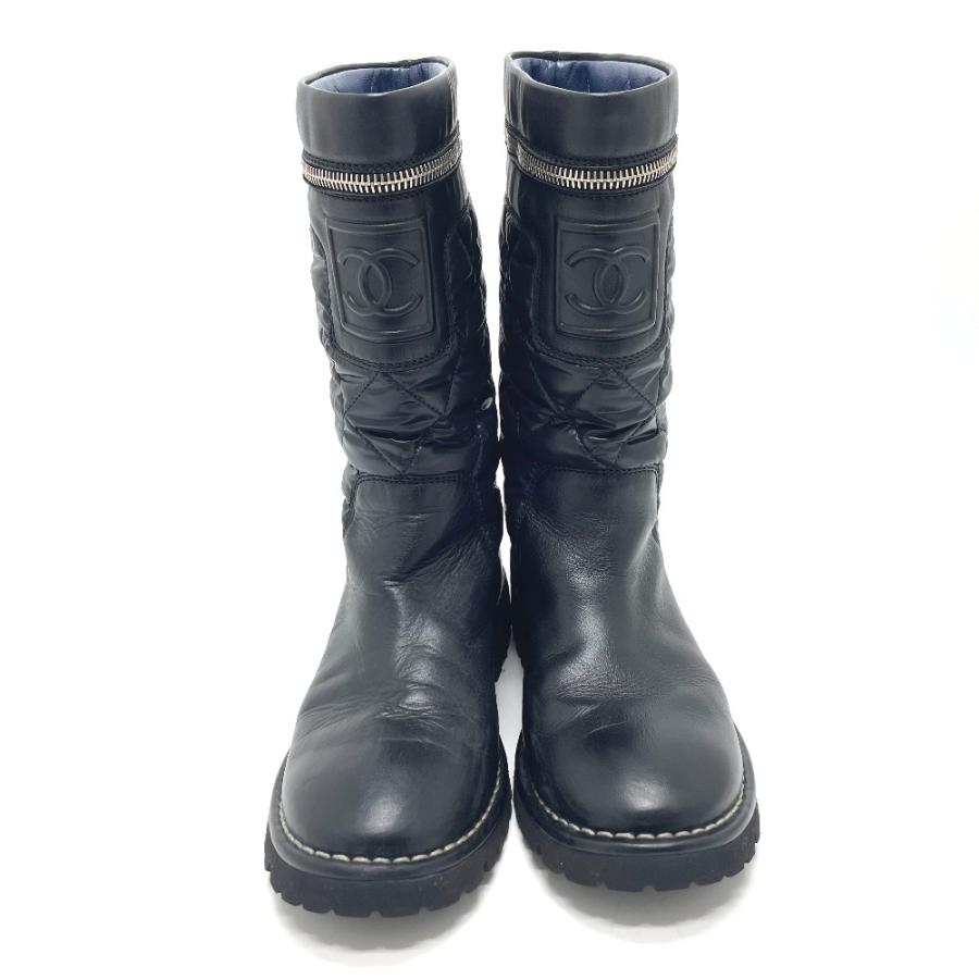 CHANEL シャネル G26537 CCコココクーン エンジニア ブーツ レザー ブラック レディース【中古】 | CHANEL | 01