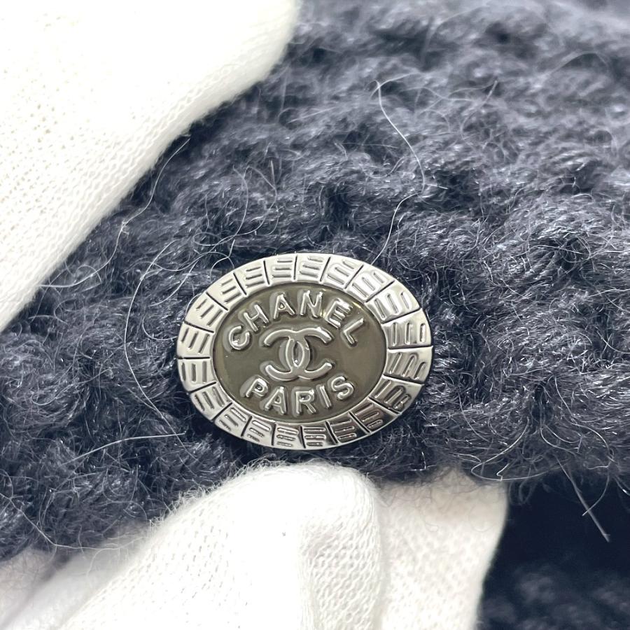 CHANEL シャネル P39166 CCココマーク 編み込み ニットキャップ 帽子 ニット帽 シルク ブラック レディース【中古】 | CHANEL | 03