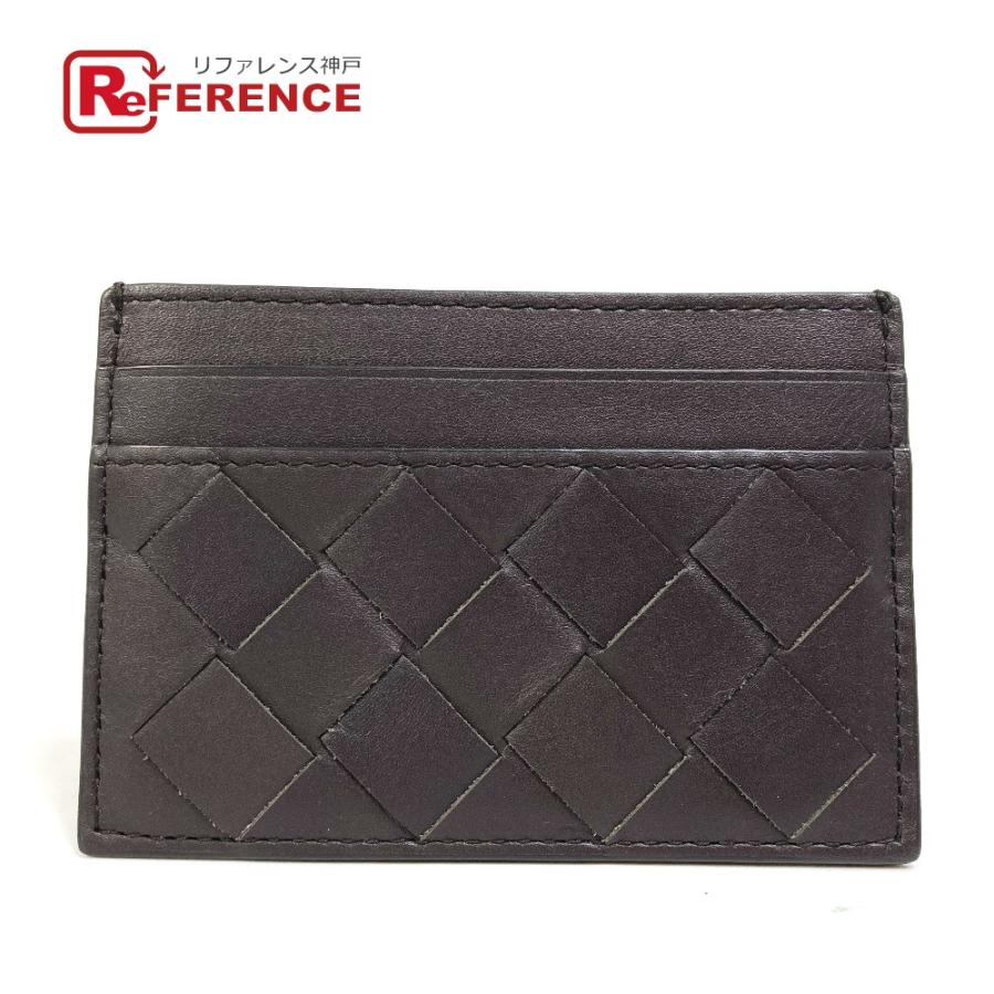 BOTTEGA VENETA ボッテガヴェネタ イントレチャート 名刺入れ パスケース カードケース レザー ブラック ユニセックス【中古】 | 