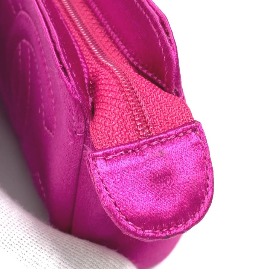 CHANEL シャネル CC ココマーク 小物入れ ポーチ サテン パープル系 レディース【中古】 | CHANEL | 06