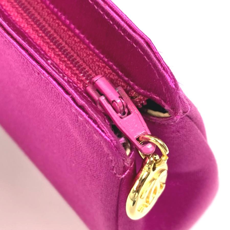CHANEL シャネル CC ココマーク 小物入れ ポーチ サテン パープル系 レディース【中古】 | CHANEL | 07
