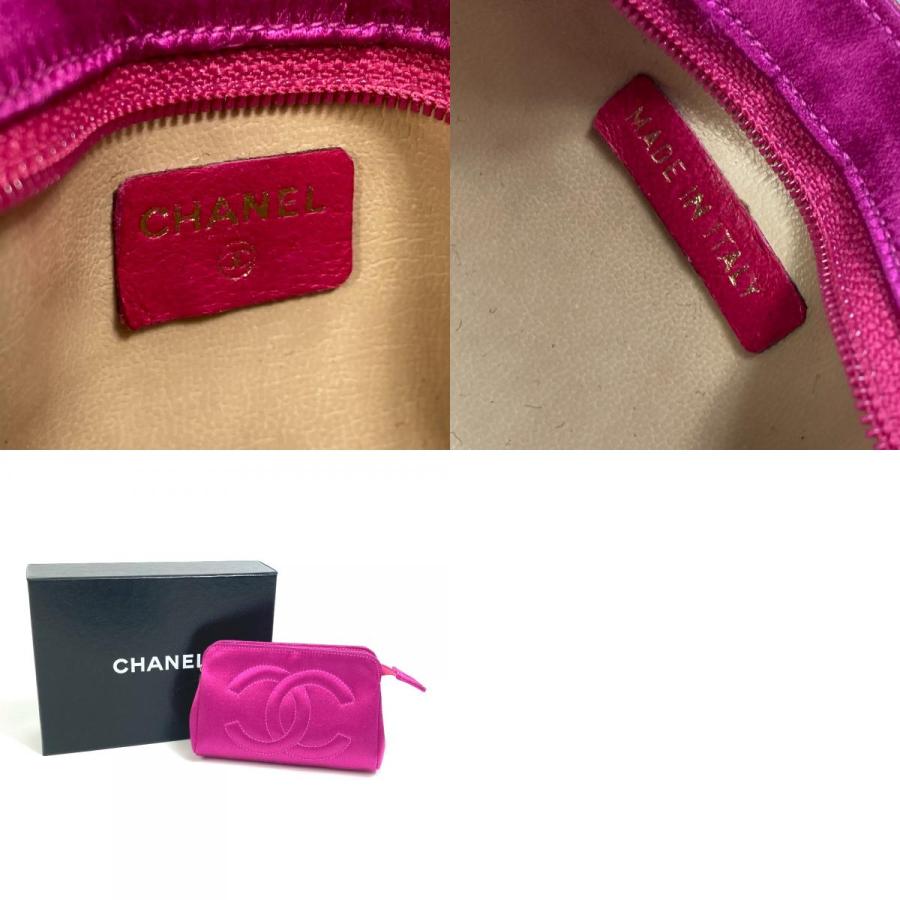 CHANEL シャネル CC ココマーク 小物入れ ポーチ サテン パープル系 レディース【中古】 | CHANEL | 09