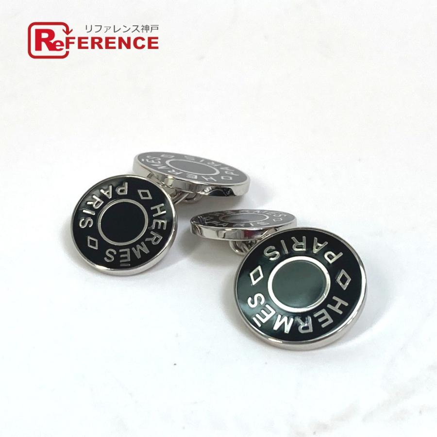 HERMES カフス カフリンクス セリエ エルメス ブラック シルバー-