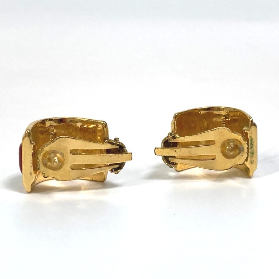 HERMES エルメス 七宝焼き エマイユ/アクセサリー ヴィンテージ/耳飾り イヤリング GP レッド×ゴールド レディース【中古】 | HERMES | 01