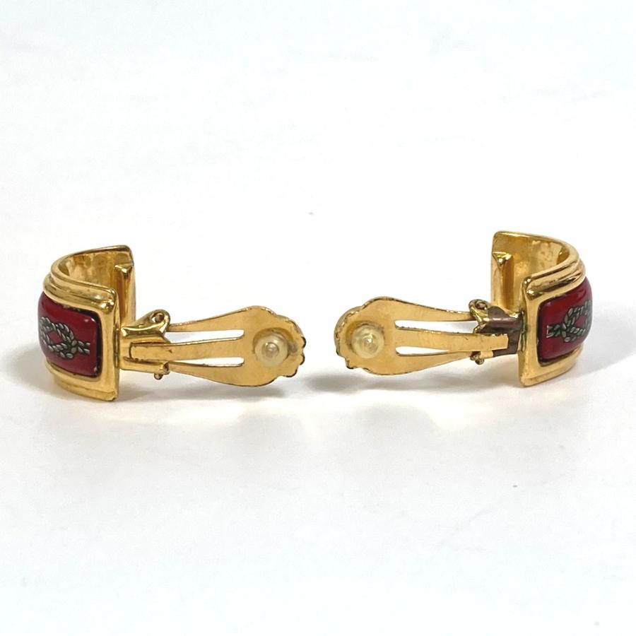 HERMES エルメス 七宝焼き エマイユ/アクセサリー ヴィンテージ/耳飾り イヤリング GP レッド×ゴールド レディース【中古】 | HERMES | 03