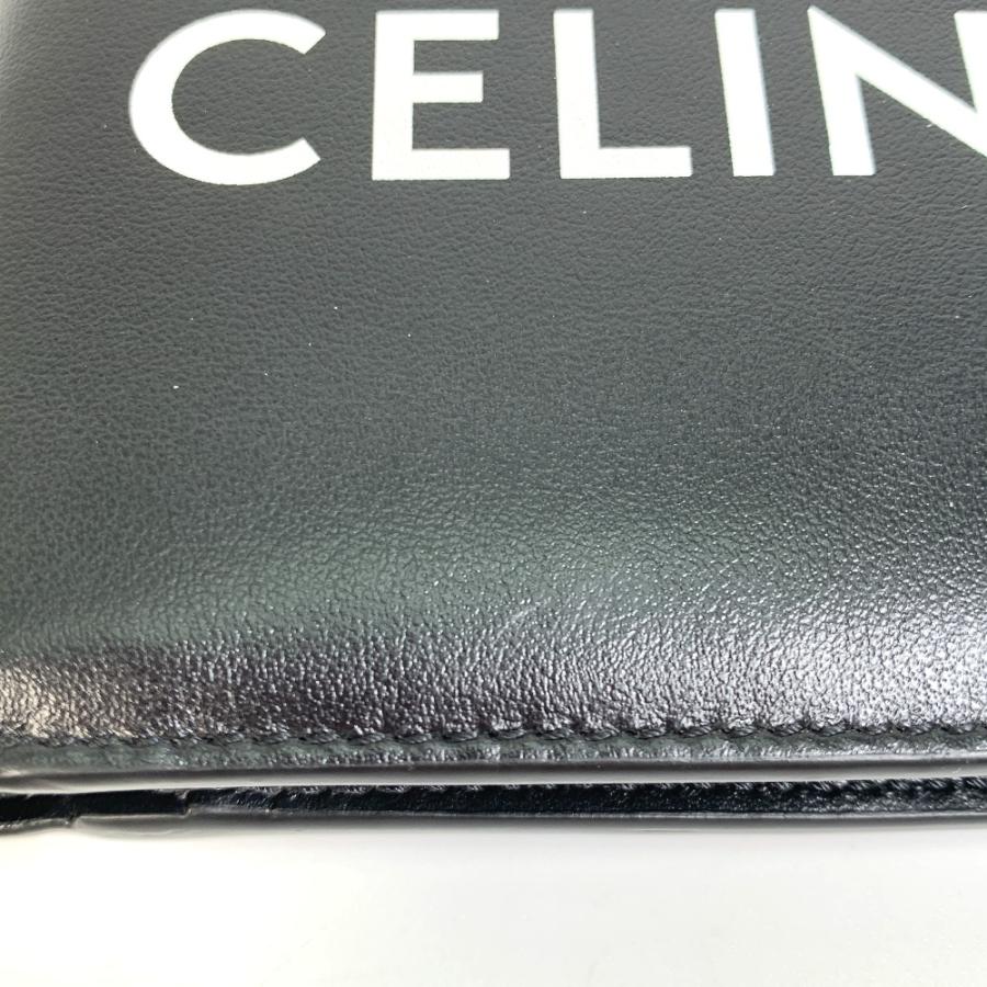 CELINE セリーヌ 10C873DME ロゴ バイフォールドウォレット 2つ折り財布 レザー ブラック【中古】新品同様｜reference｜06