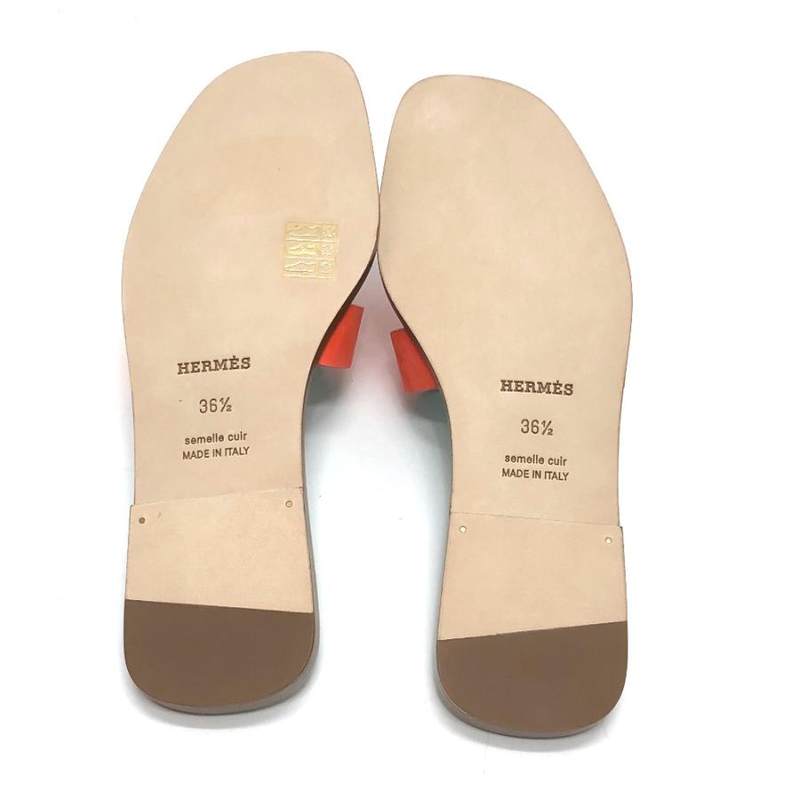 HERMES エルメス Hロゴ オアジス ミュール サンダル オレンジ レディース【中古】未使用 | HERMES | 03