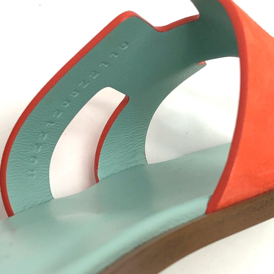 HERMES エルメス Hロゴ オアジス ミュール サンダル オレンジ レディース【中古】未使用 | HERMES | 04