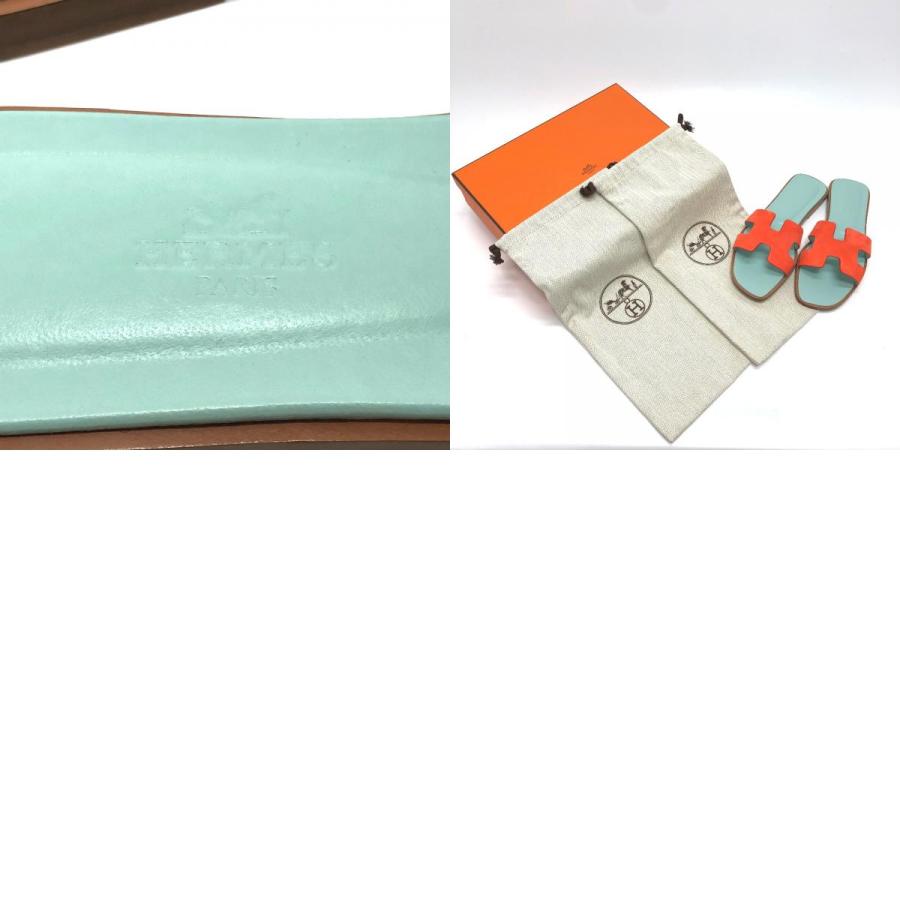 HERMES エルメス Hロゴ オアジス ミュール サンダル オレンジ レディース【中古】未使用 | HERMES | 09