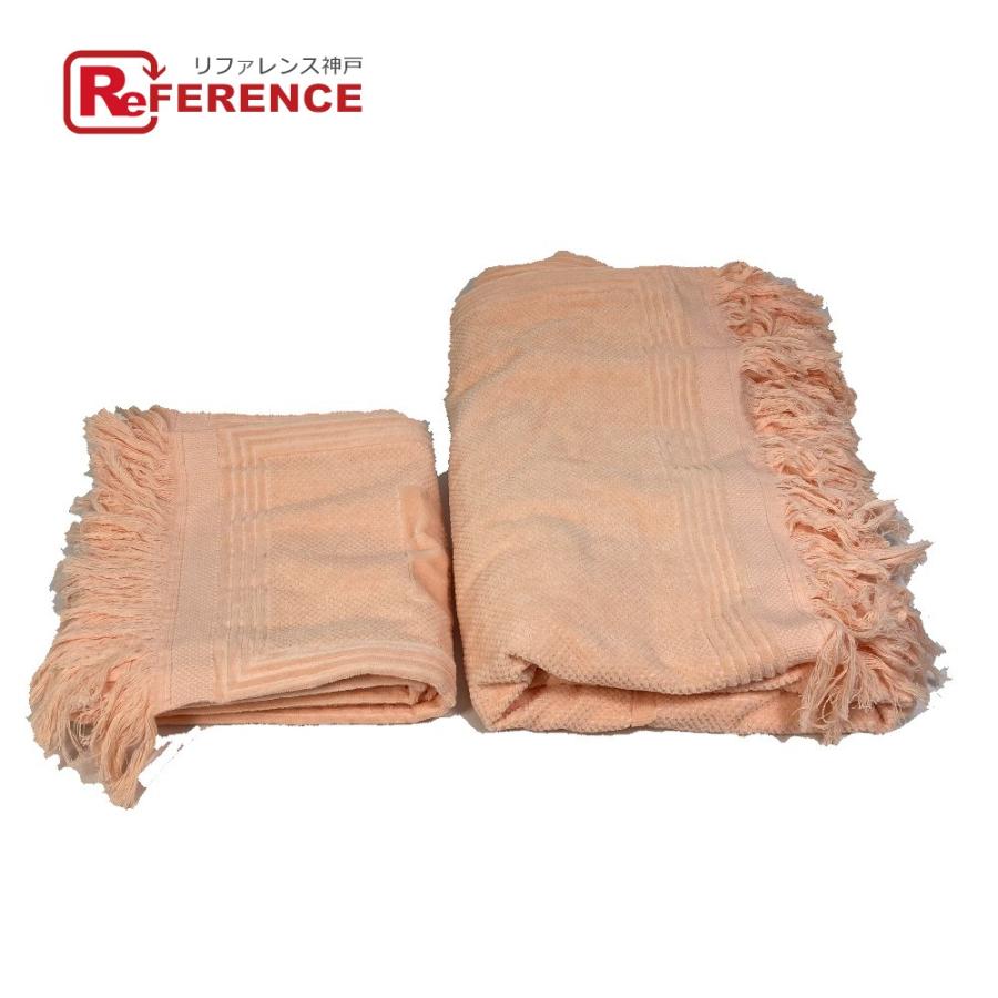 BALENCIAGA バレンシアガ 535525 ロゴ スポーツタオル/ビーチタオル セット タオル コットン ピンクベージュ系 ユニセックス【中古】 | BALENCIAGA