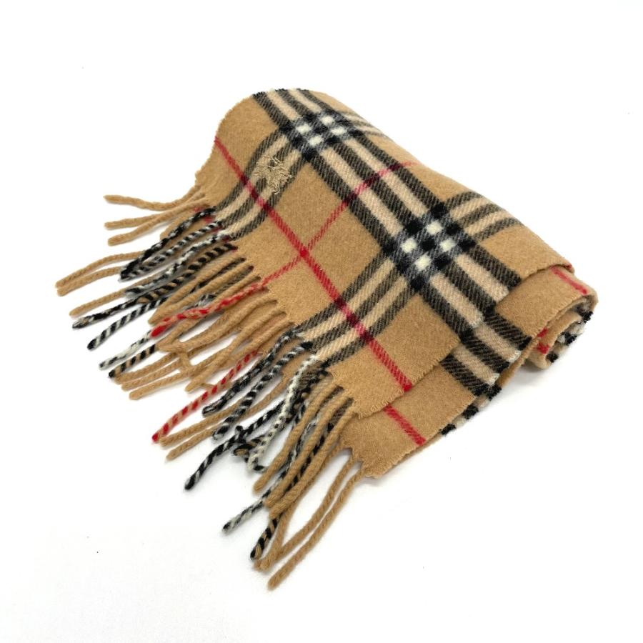 BURBERRY バーバリー チェック 新タグ ファッション小物 マフラー ウール/カシミヤ ブラウン ユニセックス【中古】