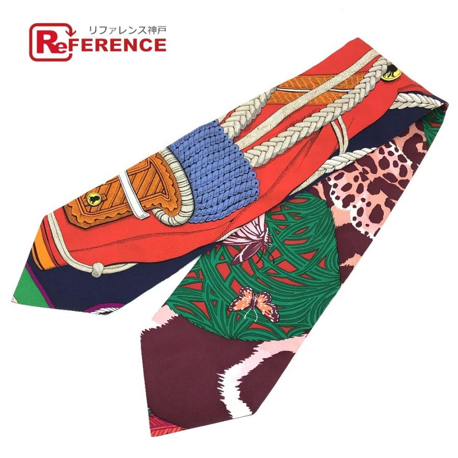 HERMES エルメス レオパード バタフライ ファッション小物 ツイリー スカーフ シルク グリーン レディース【中古】新品同様 | HERMES