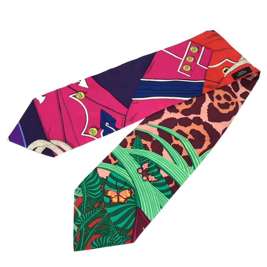 HERMES エルメス レオパード バタフライ ファッション小物 ツイリー スカーフ シルク グリーン レディース【中古】新品同様 | HERMES | 01