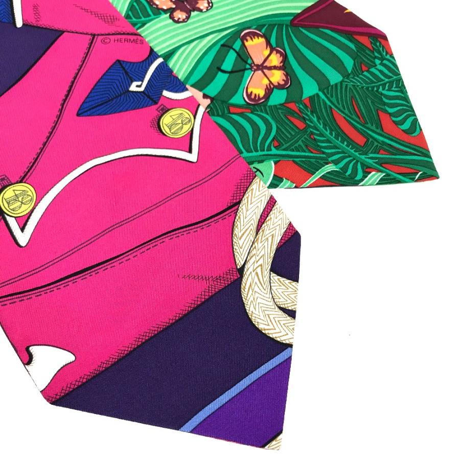 HERMES エルメス レオパード バタフライ ファッション小物 ツイリー スカーフ シルク グリーン レディース【中古】新品同様 | HERMES | 06