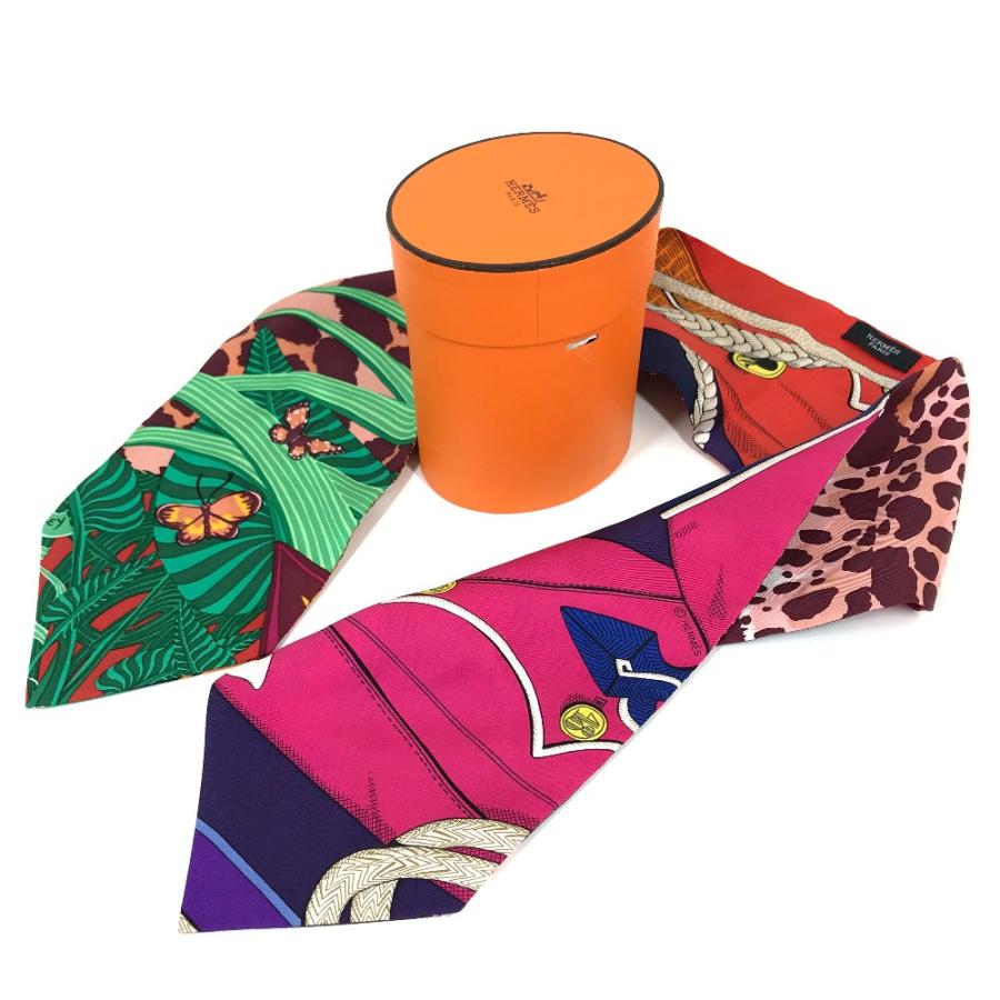 HERMES エルメス レオパード バタフライ ファッション小物 ツイリー スカーフ シルク グリーン レディース【中古】新品同様 | HERMES | 09