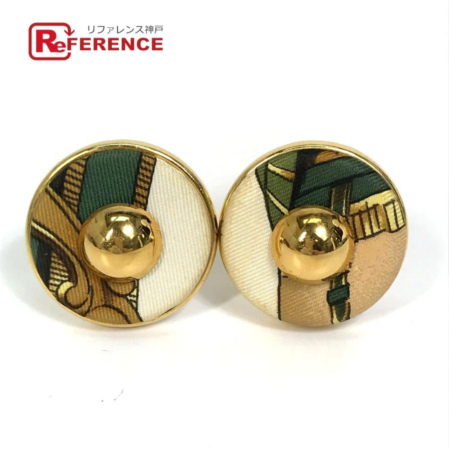 HERMES エルメス ラウンド型 小物 アクセサリー イヤリング GP ゴールド×マルチカラー レディース【中古】 | HERMES