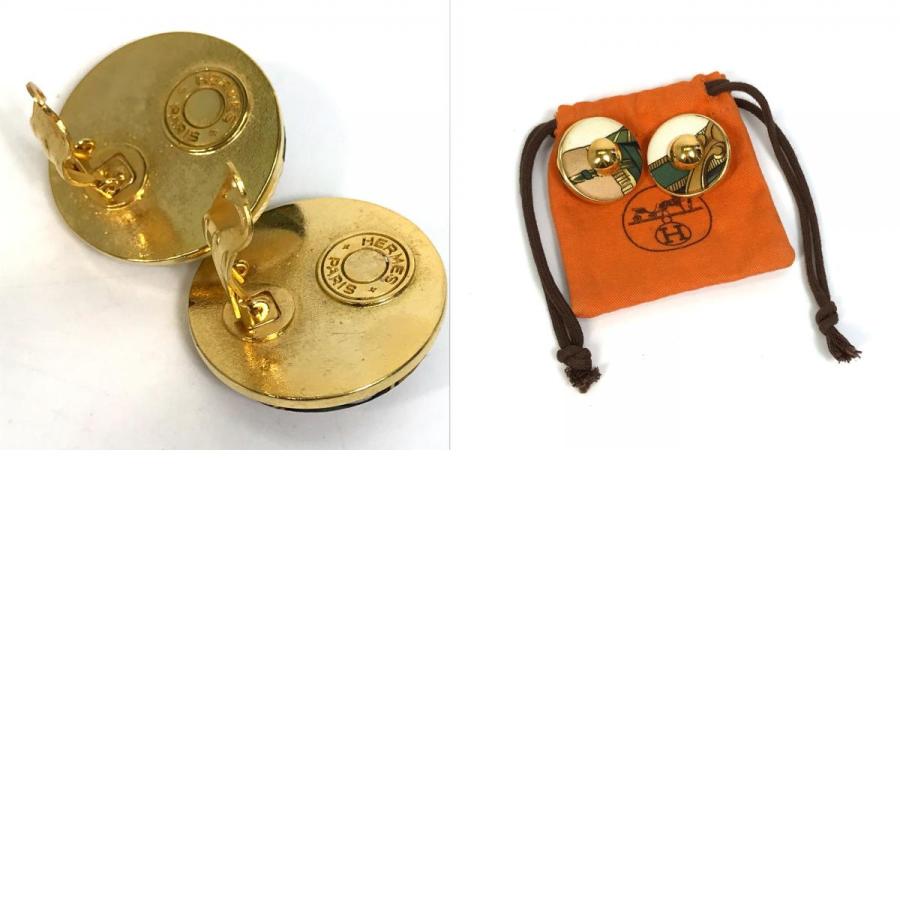 HERMES エルメス ラウンド型 小物 アクセサリー イヤリング GP ゴールド×マルチカラー レディース【中古】 | HERMES | 09