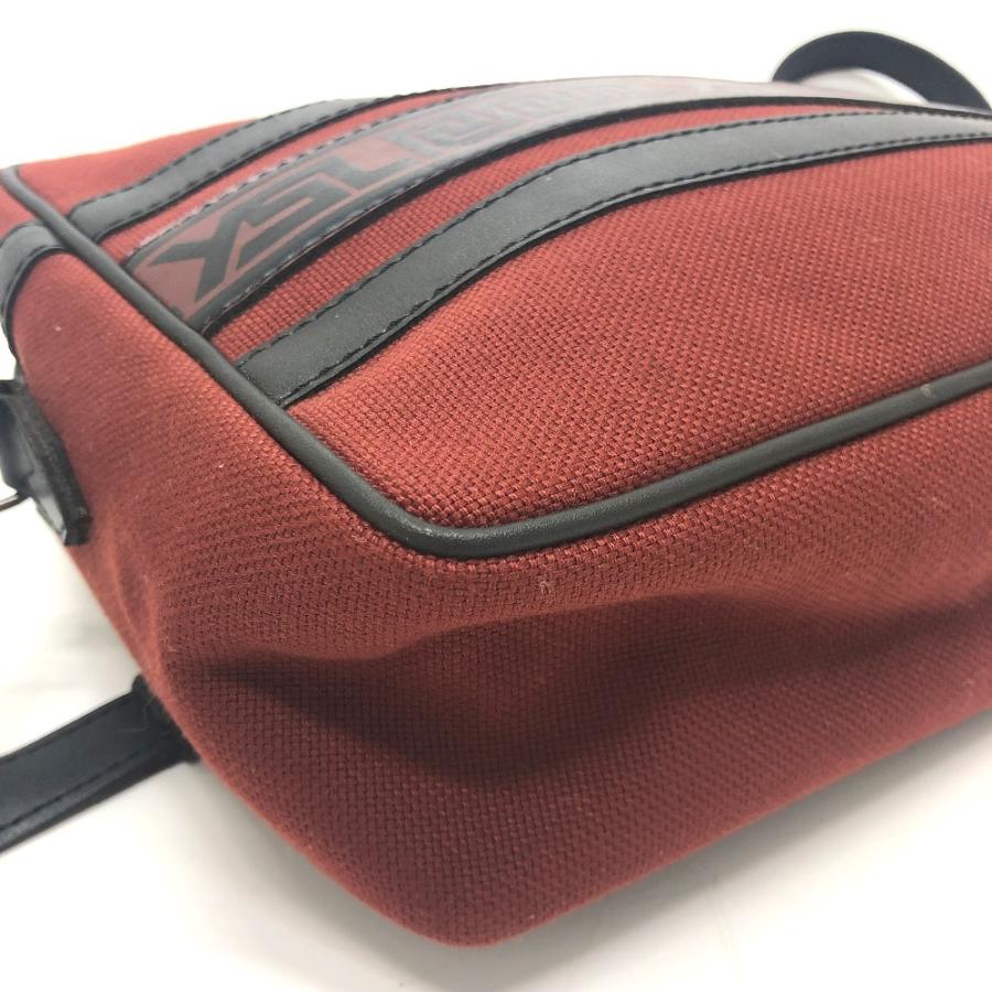 YVES SAINT LAURENT イヴ・サンローラン ロゴ 肩掛け/ロゴ スクエア ショルダーバッグ キャンバス/レザー レッド ユニセックス【中古】 | Yves Saint Laurent | 05