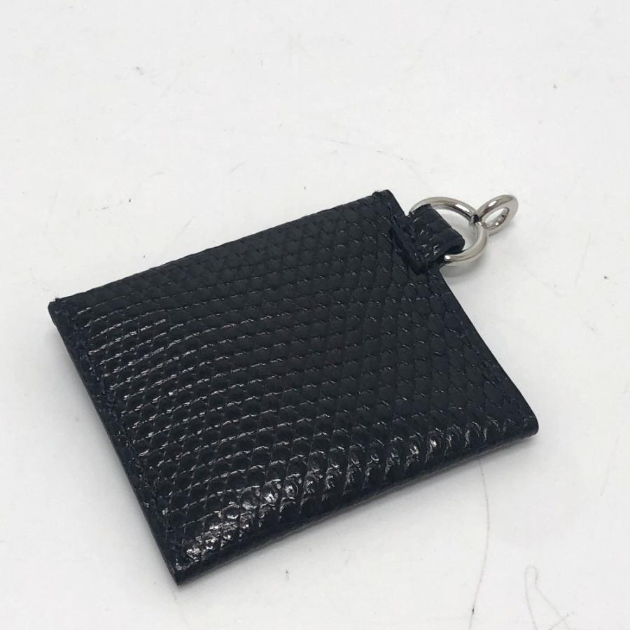 HERMES エルメス 小物/アクセサリー キュリオジテ エンベロップ ペンダントトップ リザード Z刻 ブラック レディース【中古】新品同様 | HERMES | 01