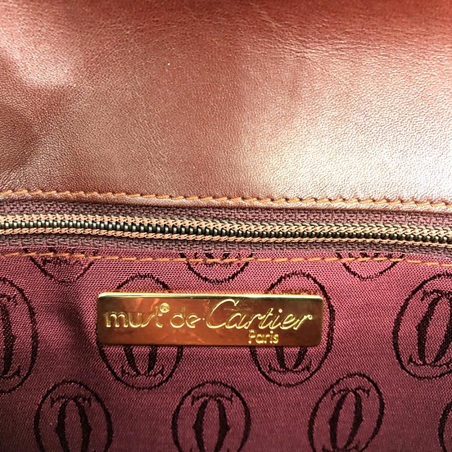 CARTIER カルティエ マストライン ポーチ クラッチバッグ レザー ワインレッド レディース【中古】 | Cartier | 08