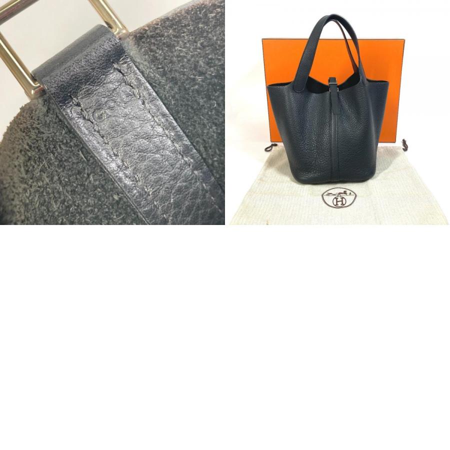 HERMES エルメス ピコタン MM トートバッグ ハンドバッグ トリヨンクレマンス L□刻 ブラック ユニセックス【中古】｜reference｜10