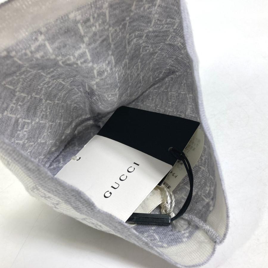 GUCCI グッチ 418599 GG ベビー 帽子 ニット帽 ウール ホワイト×グレー