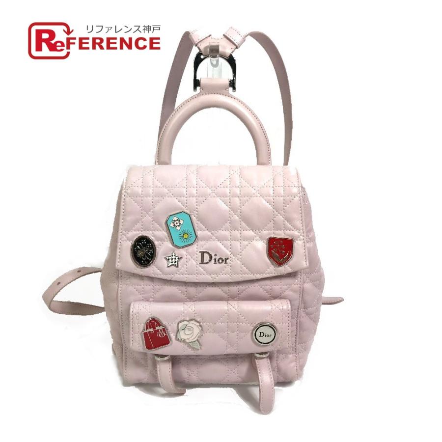 Christian Dior クリスチャンディオール カナージュ スターダスト スモール 銀座限定 リュックサック レザー ソフトピンク ピンク【中古】 | 