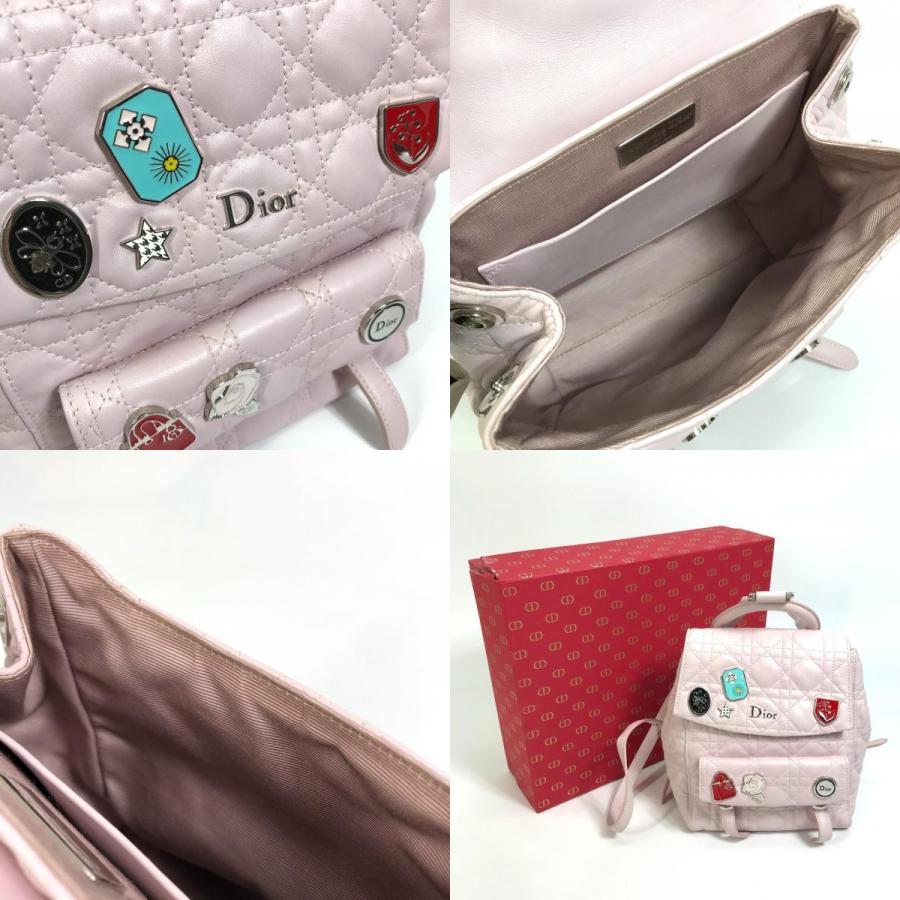 Christian Dior クリスチャンディオール カナージュ スターダスト スモール 銀座限定 リュックサック レザー ソフトピンク ピンク【中古】 |  | 09