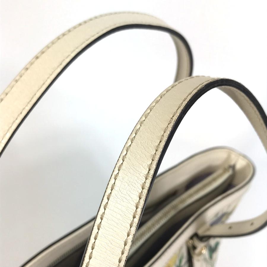 GUCCI グッチ 336776 フローラ 花柄 グッチニース ハンドバッグ トートバッグ レザー アイボリー系 レディース【中古】 | GUCCI | 05