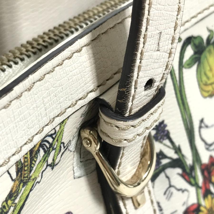 GUCCI グッチ 336776 フローラ 花柄 グッチニース ハンドバッグ トートバッグ レザー アイボリー系 レディース【中古】 | GUCCI | 06